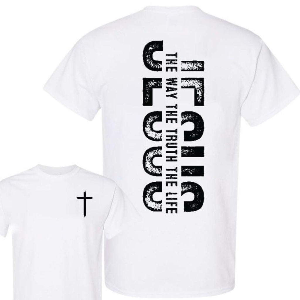 Minimalist Cross T-Shirt - Religious Quote Tee, Fashion-Forward Statement of Faith