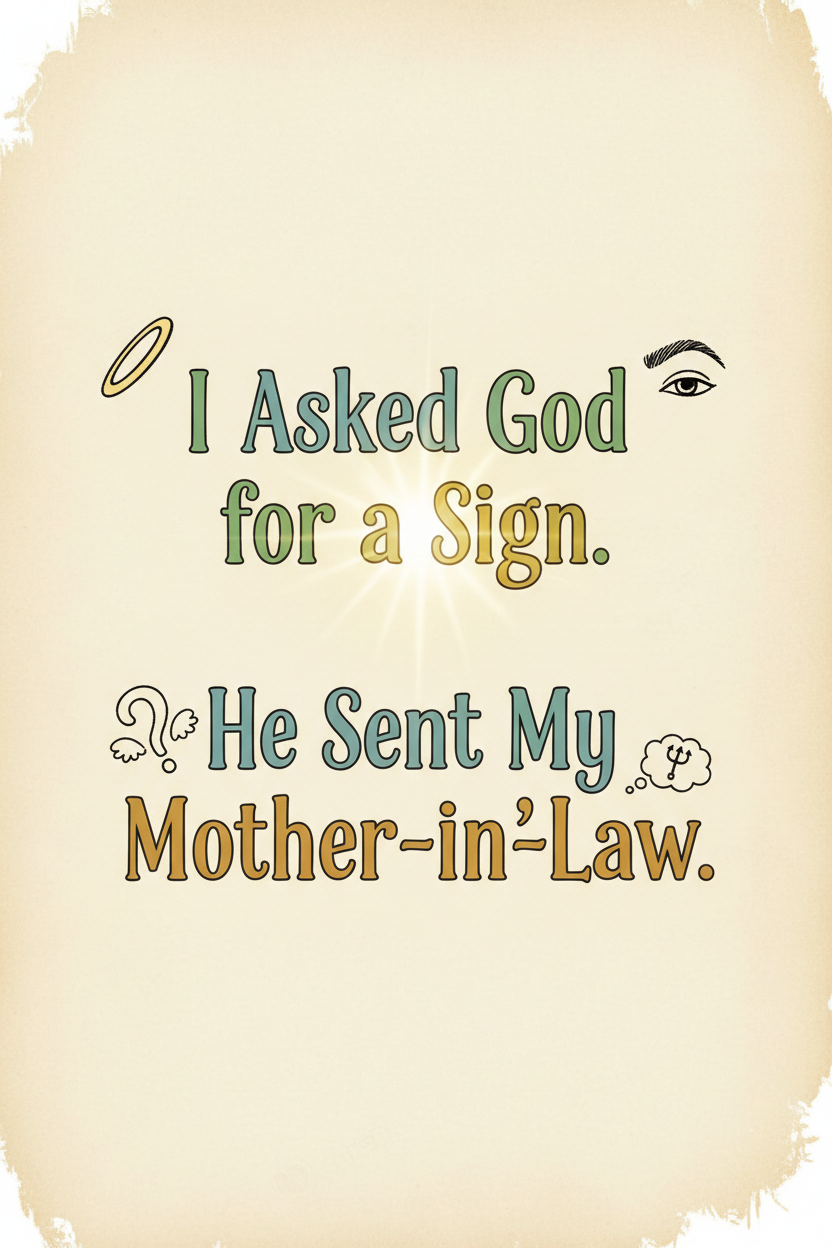 I Asked God for a Sign. He Sent My Mother-in-Law. — Funny Faith Printable