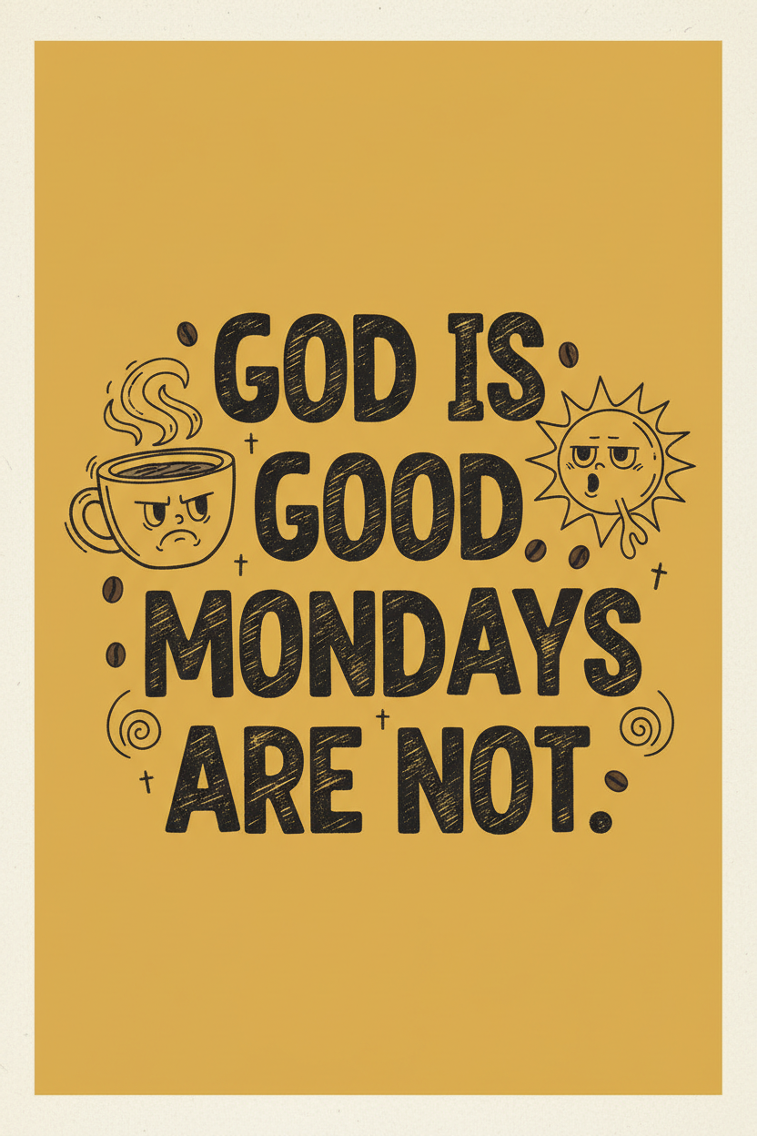 God Is Good. Mondays Are Not. — Funny Faith Printable