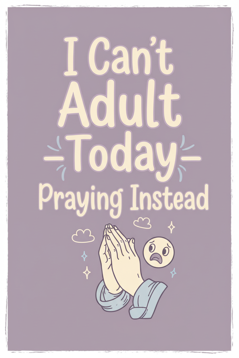 I Can't Adult Today — Praying Instead Funny Faith Printable