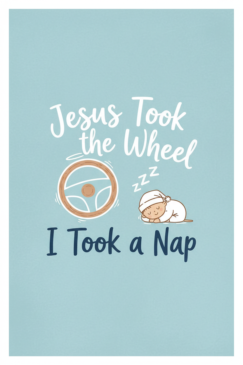 Jesus Took the Wheel, I Took a Nap — Funny Faith Printable