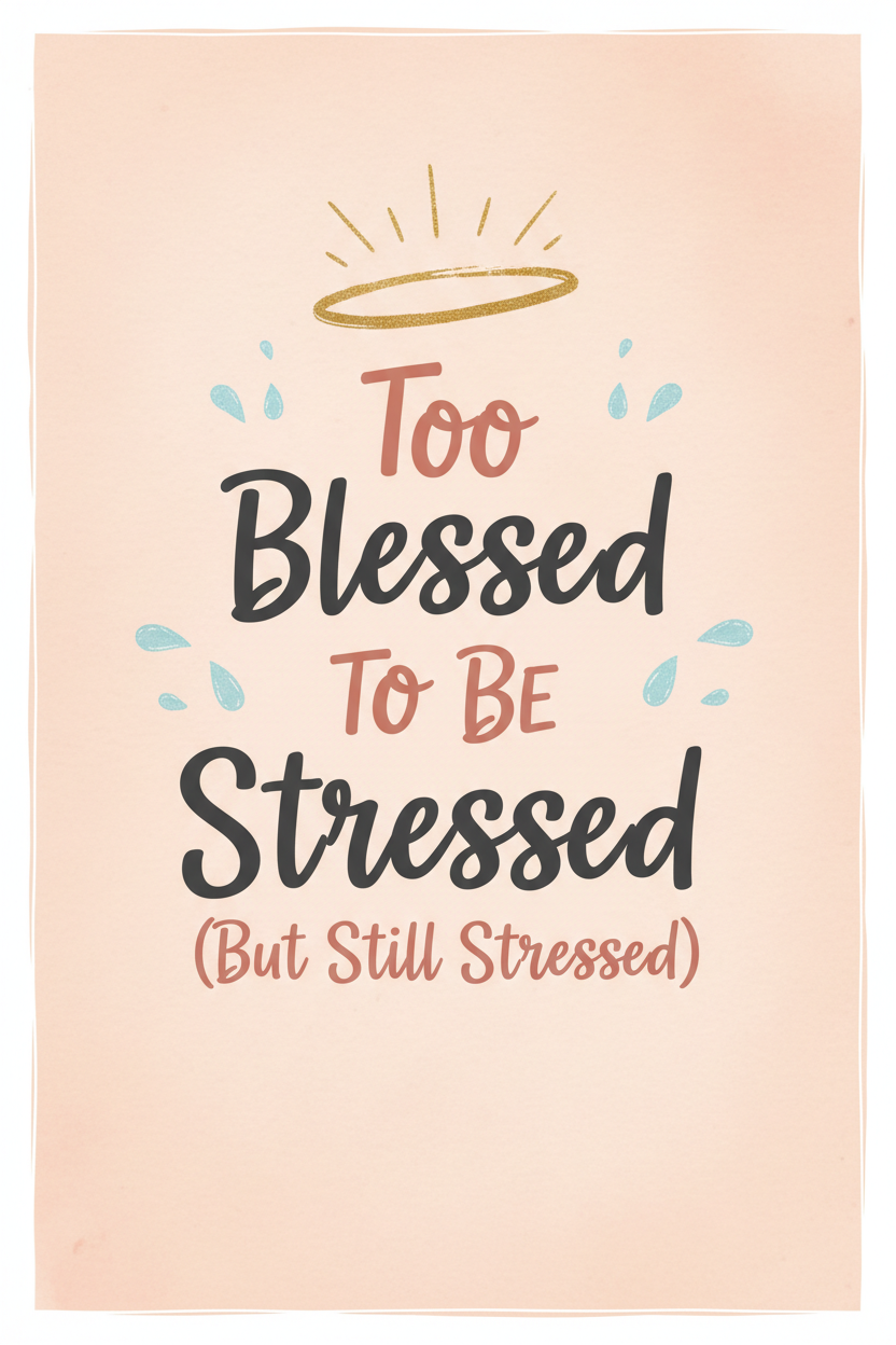 Too Blessed to Be Stressed (But Still Stressed) — Funny Faith Printable