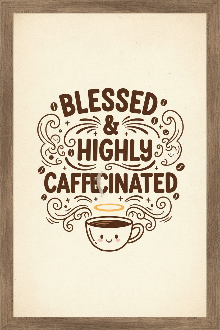 Blessed & Highly Caffeinated — Funny Faith Printable