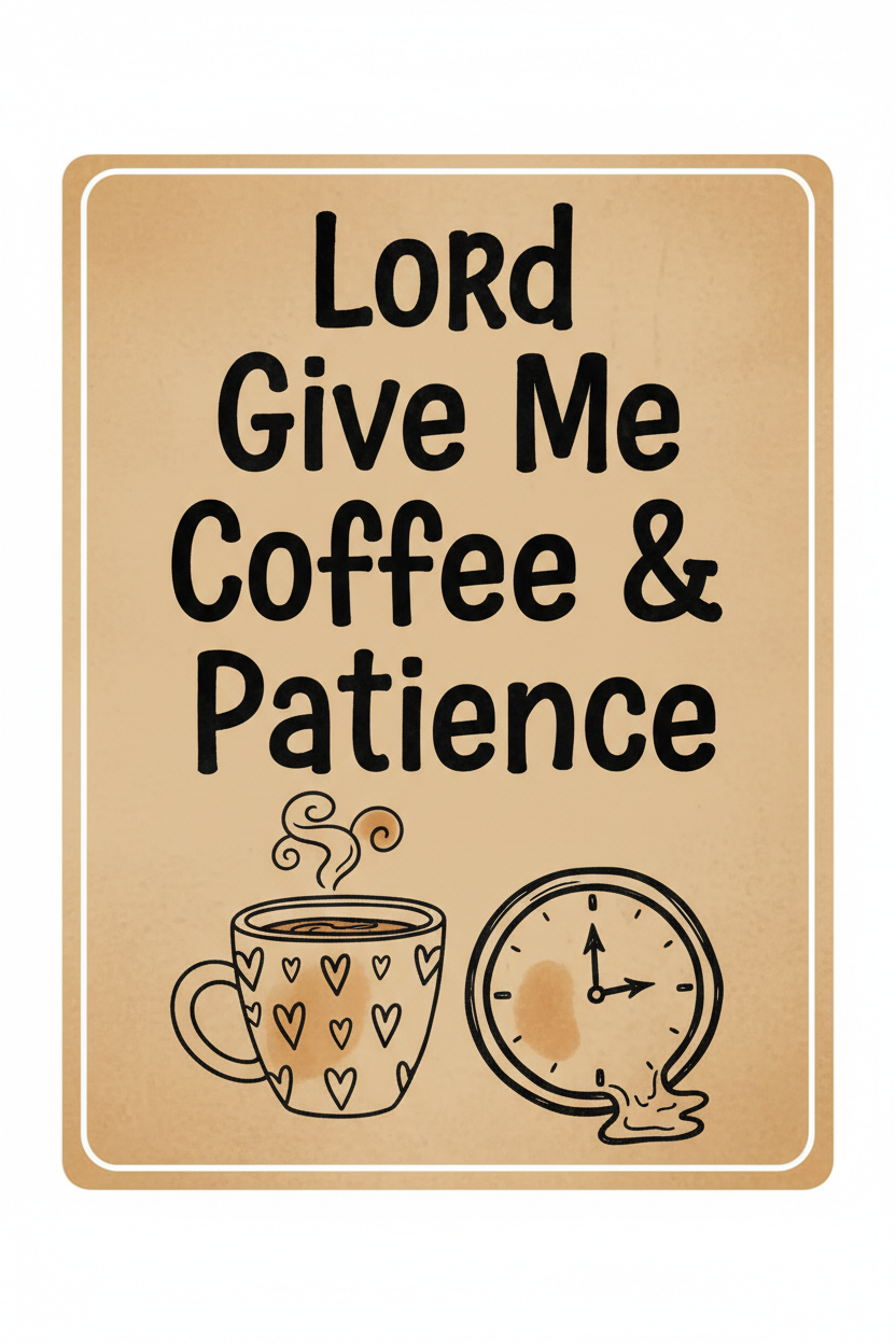 Lord, Give Me Coffee & Patience — Funny Faith Printable